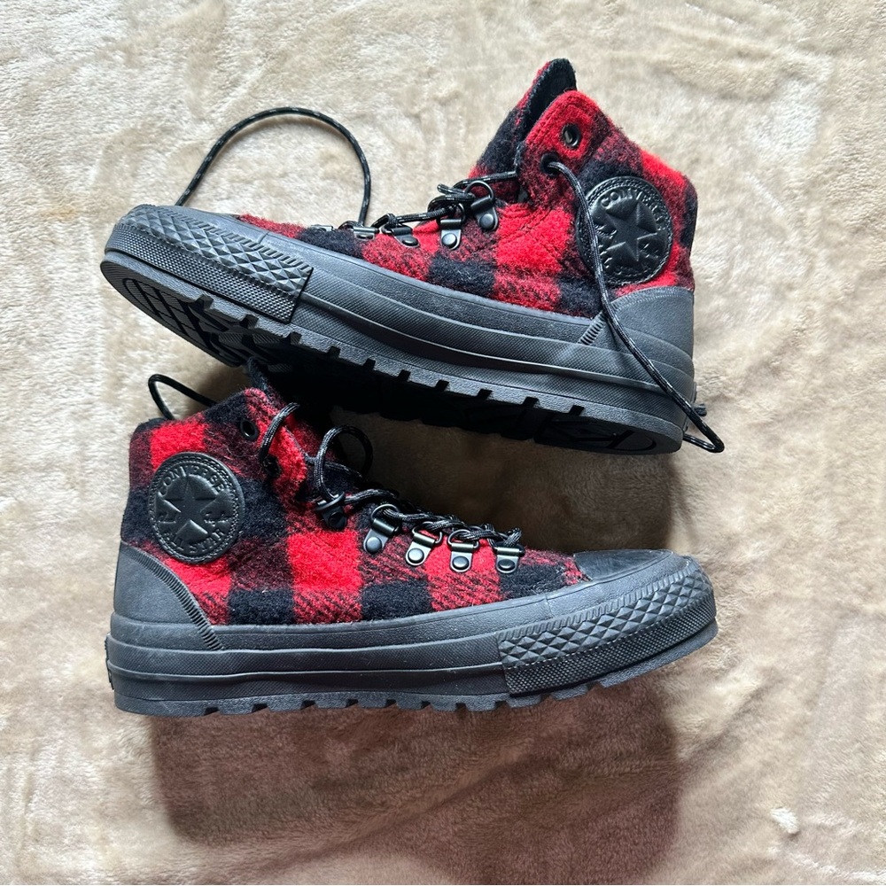 Converse Woolrich Red Plaid Boots